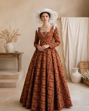 Women's Renaissance Medieval Victorian Style Formal Gown Masquerade Long Dress