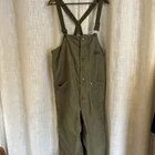 Vintage WW2 US Navy Woo Lined Flight Deck Bib Overalls M Military Olive green