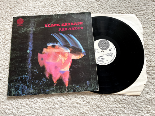 Black Sabbath. Paranoid. 1st Vert Swirl. 1Y2Y. Nice cover, scratched record.
