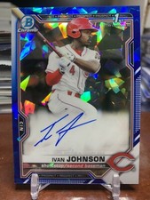 2021 Bowman Chrome Sapphire Ivan Johnson 1st Auto - Reds