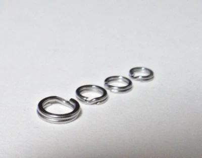 MARKENLOS 10 -50 St. Sprengringe Spaltringe Split Ring Edelstahl Angeln Zubehör 5-8mm.