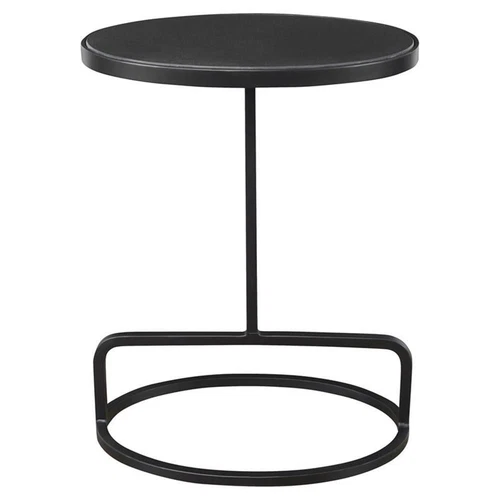 Uttermost Jessenia Contemporary Marble and Iron Accent Table in Black - Picture 3 of 5