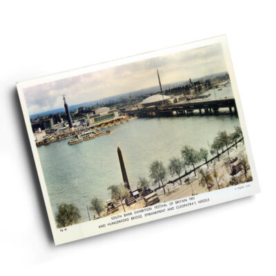 A3 PRINT - Vintage London Hungerford Bridge Embankment Cleopatra's Needle b