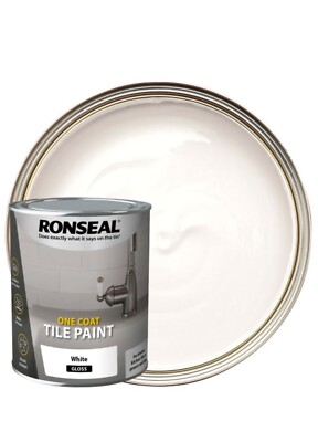 Ronseal Hochglanz Einschicht Fliesenlack - Weiß - 750ml