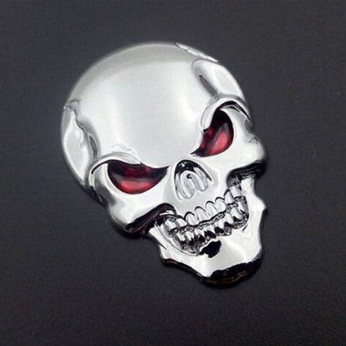 3D Metal Skull Bone Sticker Car Exterior Body Emblem Badge Decal Car Accessories - Picture 7 of 12