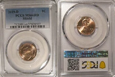 2019 D Lincoln SHIELD Cent 1c PCGS MS66RD