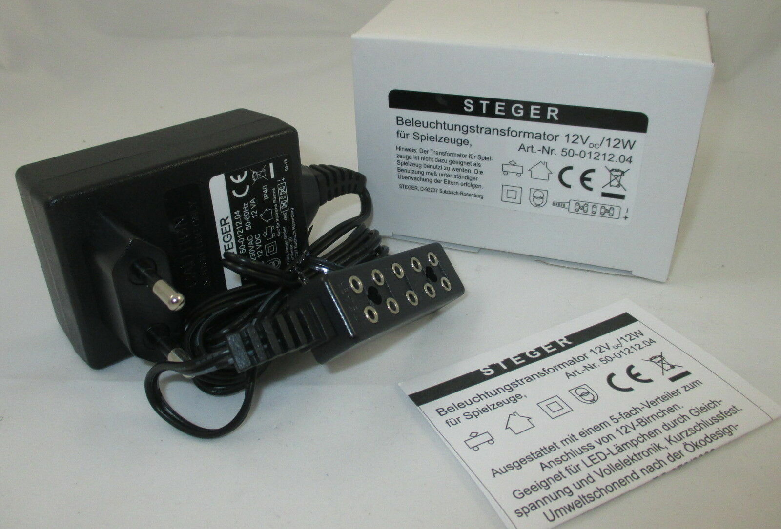 Steger Trafo Mit Verteiler Für Puppenhäuser/krippen 12volt /12 Va