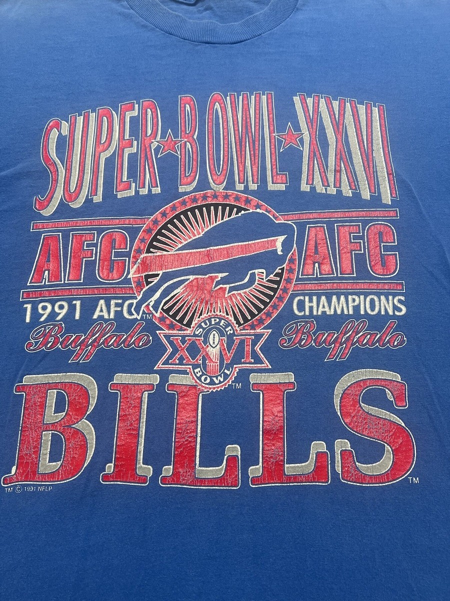 Buffalo Bills AFC Champions Super Bowl XXVI NFL XL Vintage 90s