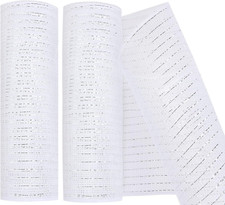 2 Pack Deco Mesh 10 Inch X 30 Feet Decor Mesh Ribbon with Metallic Foil Deco Mes