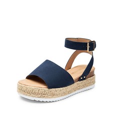 DREAM PAIRS Women Platform Espadrilles Casual Ankle Strap Wedge Sandals