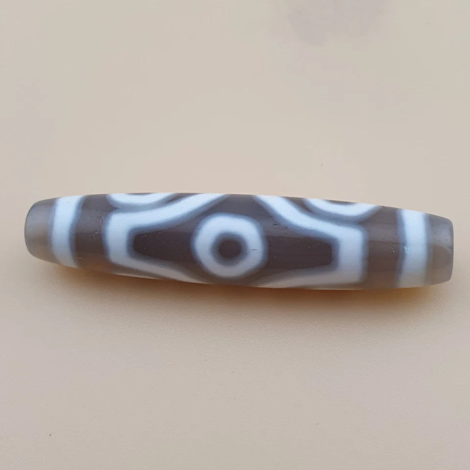 Amuleto de cuentas Dzi tibetano vintage del Himalaya 6 ojos - protección espiritual 56,9 mm Foto 2 de 4