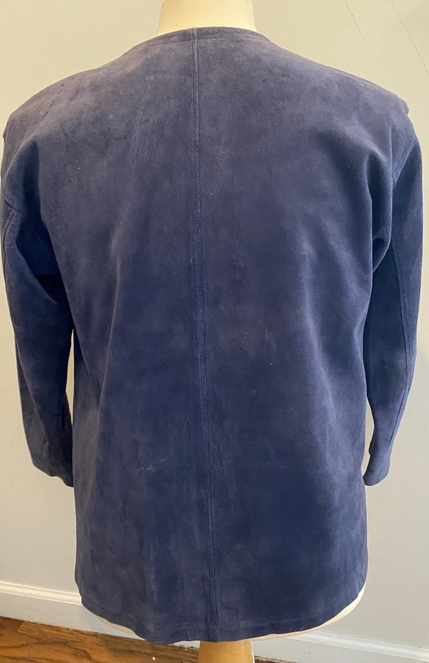 KENZO синий замшевый открытый передний блейзер/куртка SZ средний - Изображение 3 из 4