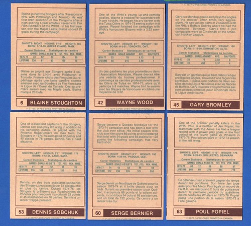 1977-78 OPC 77-78 O PEE CHEE WHA AMH HOCKEY CARD 1-66 & WRAPPER SEE LIST - Picture 13 of 139