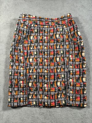 Darling Skirt Womens Size 2 Geometric Print Canvas Midi Knee Length 26  Waist