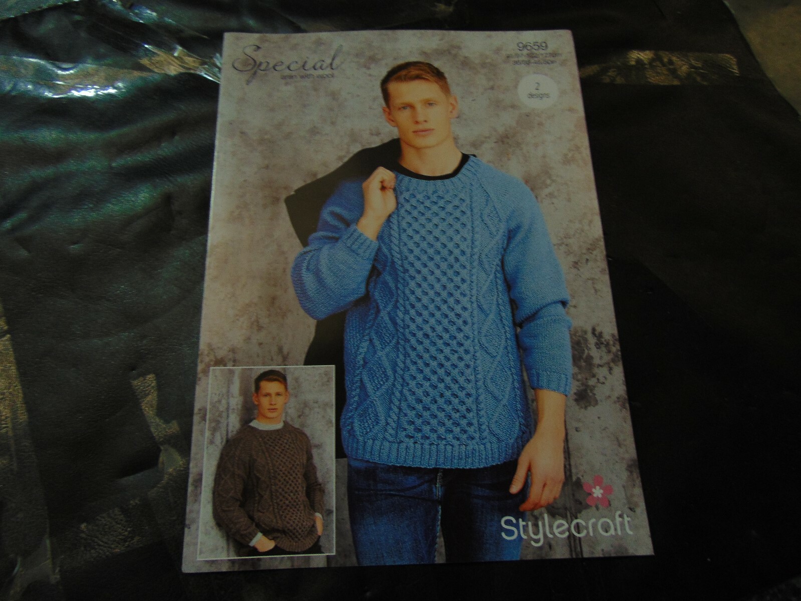 Stylecraft Men's Aran Pattern 9659 36/38 - 48/50 in 2 Designs Sweaters