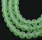 50 Czech Frosted Sea Glass Round / Rocaille Beads Matte - Sea Foam Green 6mm — photo 1