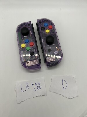 Nintendo Switch Joy-Con (L/R) Transparent Purple Colored Button Color BROKE