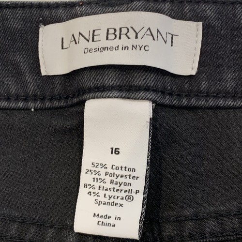 Lane Bryant High Rise Ultimate Stretch Skinny Jeans Black Frayed Hem Plus Sz 16 - Picture 4 of 11