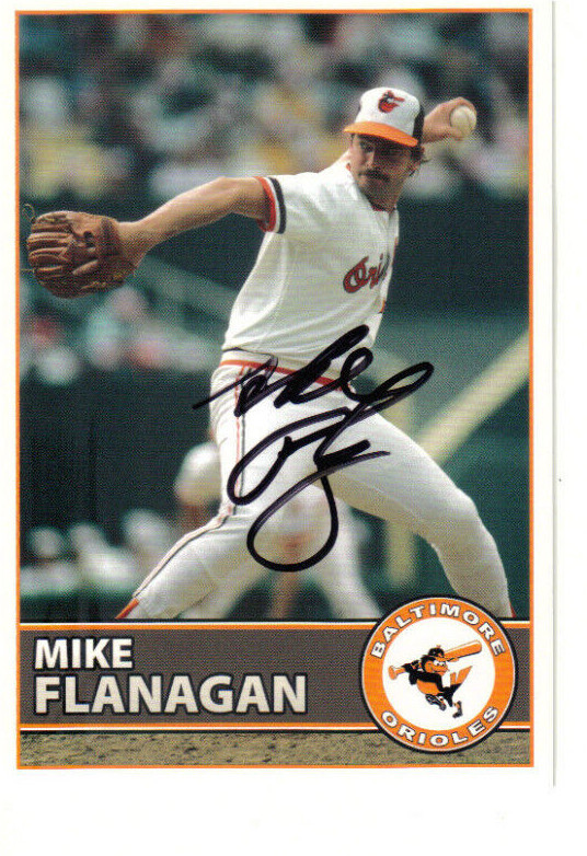 Baltimore Orioles Mike Flanagan autographed 3.5 x 5 team issued card