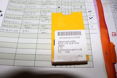 NOS lot of 5 Kennametal GC 36 Grade K420 carbide insert