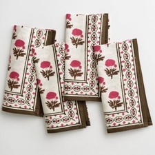 FloralPrinted Cotton Linen Cloth Dinner Napkins 20*20'' Reusable Wedding Napkins