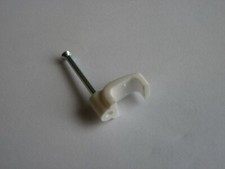 White 14x7 mm Large Shotgun Twin TV Satellite Coax Mains 6mm Cable Clip - 101362