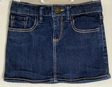 Baby Gap Toddler Girl 3T Skirt Denim Blue Jean Adjustable Waist Zipper Clasp EUC