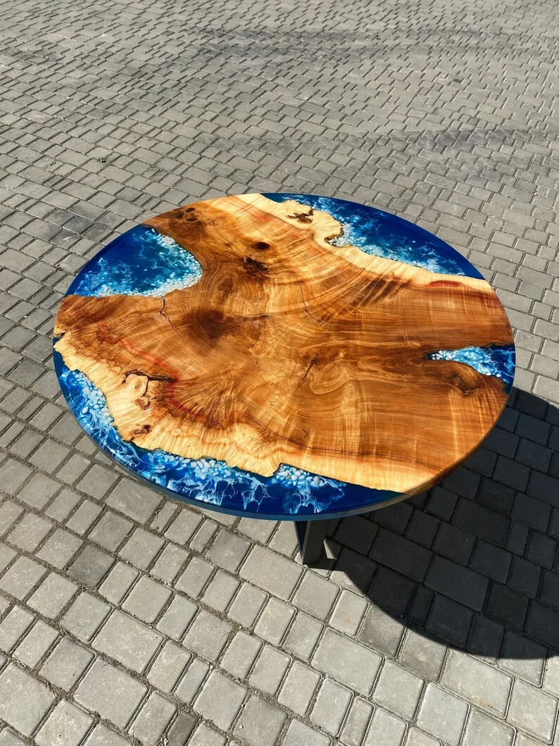 Epoxy Ocean Wave Coffee Table for Living Room Luxury Furniture Decor