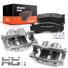 A-Premium Brake Caliper & Ceramic Brake Pad Front for Chevy Silverado Tahoe GMC