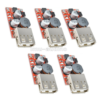 5PCS DC-DC 9V 12V 24V to 5V 3A Converter CAR USB Charger Step Down Buck Module