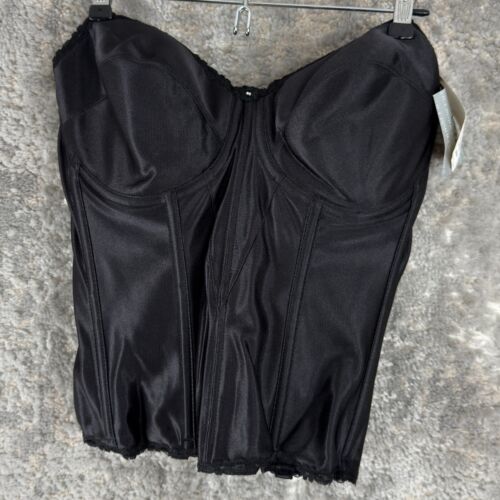 Carnival Sz 36DD Black Corset Bustier Bra Lingerie Boning/Underwire Longline NWT