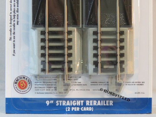 BACHMANN E-Z TRACK HO 9" STRAIGHT RERAILER nickel silver (2) track gray BAC44528 - 第 3/3 張圖片