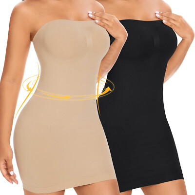 Full Body Slip Unseamed Shaper for Under Dress Women Strapless Fajas Shapewear