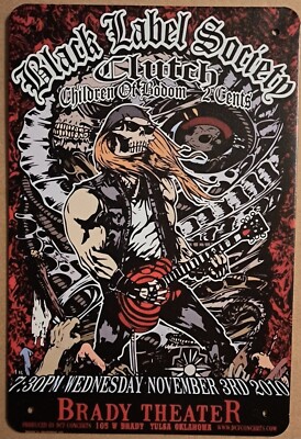 Black Label Society Brady Theater Tulsa Oklahoma 2010 metal hanging wall sign