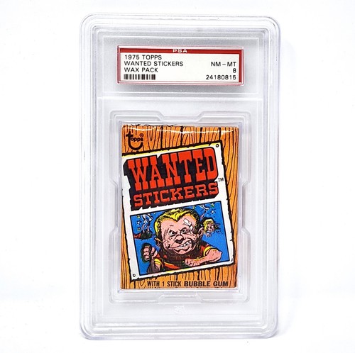 1975 Topps Wanted Stickers Unopened Wax Pack PSA 8 NM - MT NEW - Picture 3 of 8