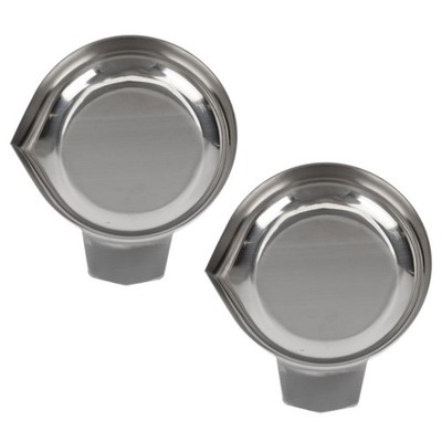 DEARMAMY 2Pcs Electronic Scale Tray Stainless Steel 7.50X6.50X1.50CM, Silver 
