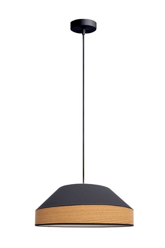 Lampada a Sospensione Sala Nero Natura Tessuto Comodo Ø45 CM E27 Pendelleuchte