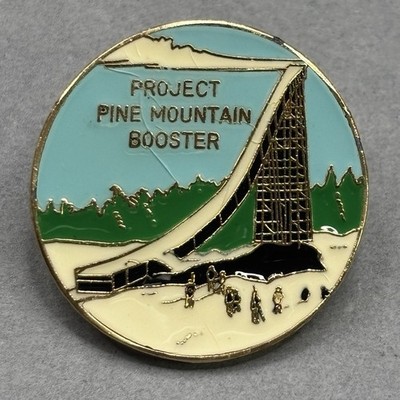 Project Pine Mountain Booster Lapel Hat Pin *Cracks In Finish On Front*
