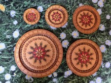 Wandteller Holz Teller Holzteller DDR Kunstgewerbe ? Vintage Wanddeko - TOP