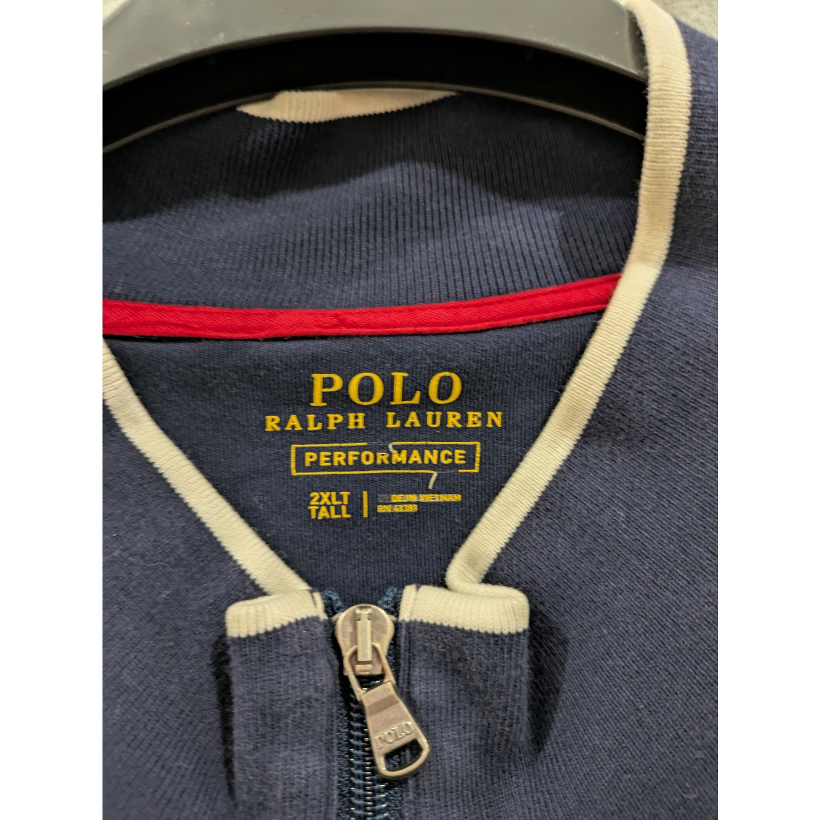 Giacca Vintage Polo Ralph Lauren Performance Uomo 2XLT Alta Full Zip Pony Blu