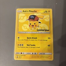 Ash’s Pikachu SM111 Ultra Rare Non Holo Exclusive Promo Pokemon Card on eBay