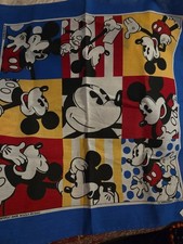 Vtg Mickey Mouse Bandana Disney Color Fast Blue Multicolored Nwt Made In Usa