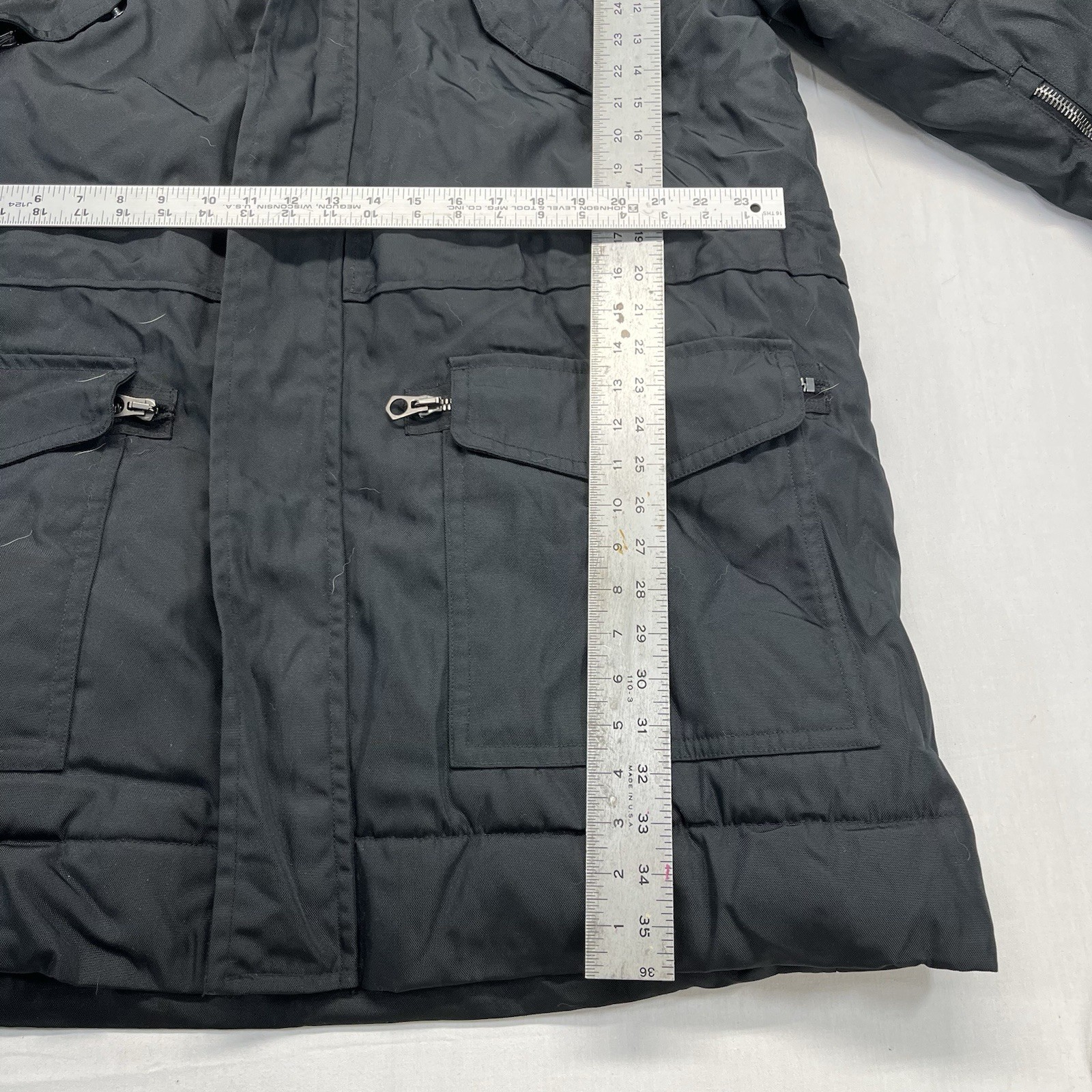 Ralph Lauren RLX Down Parka Natural Coyote Fur Black XL Rare image 10