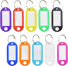 Key Tags Fobs Plastic Luggage ID Labels Key Rings With Name Cards Assorted Color