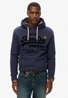 Superdry Hoody Overhead Langarm Pullover VL Tonal Relaxed Hoodie Navy Blau
