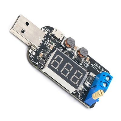 USB 2A DC Power Adjustable Output 0,5V-30V with Real-Time Monitoring