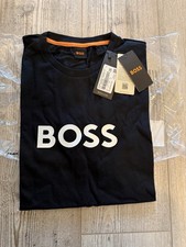 BOSS Mens Crew Neck T-Shirt Cotton Regular Fit Short Sleeve Summer Size Small