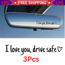 3pcs I Love You Drive Safe Heart Mirror Decal Sticker Vinyl Truck Window Car New 3pcs I Love You Drive Safe Heart Mirror Decal Sticker Vinyl Truck Window Car New