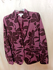 NWT Liz Claiborne Purple Floral Blazer KATE Romantic Size 2 Grape Shake