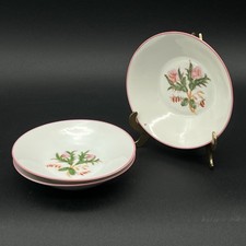 Attributed John Heavilin Limoges Hand Painted Floral Berry Bowls Set Of 3